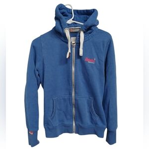 Superdry Blue women's Hoodie with orange label size M